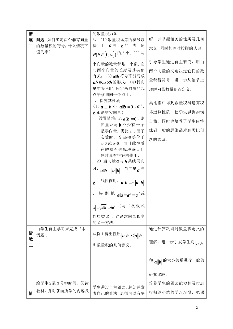 湖北省宜昌第一中学高中数学2.4.1平面向量数量积的物理背景及其含义教案_第2页