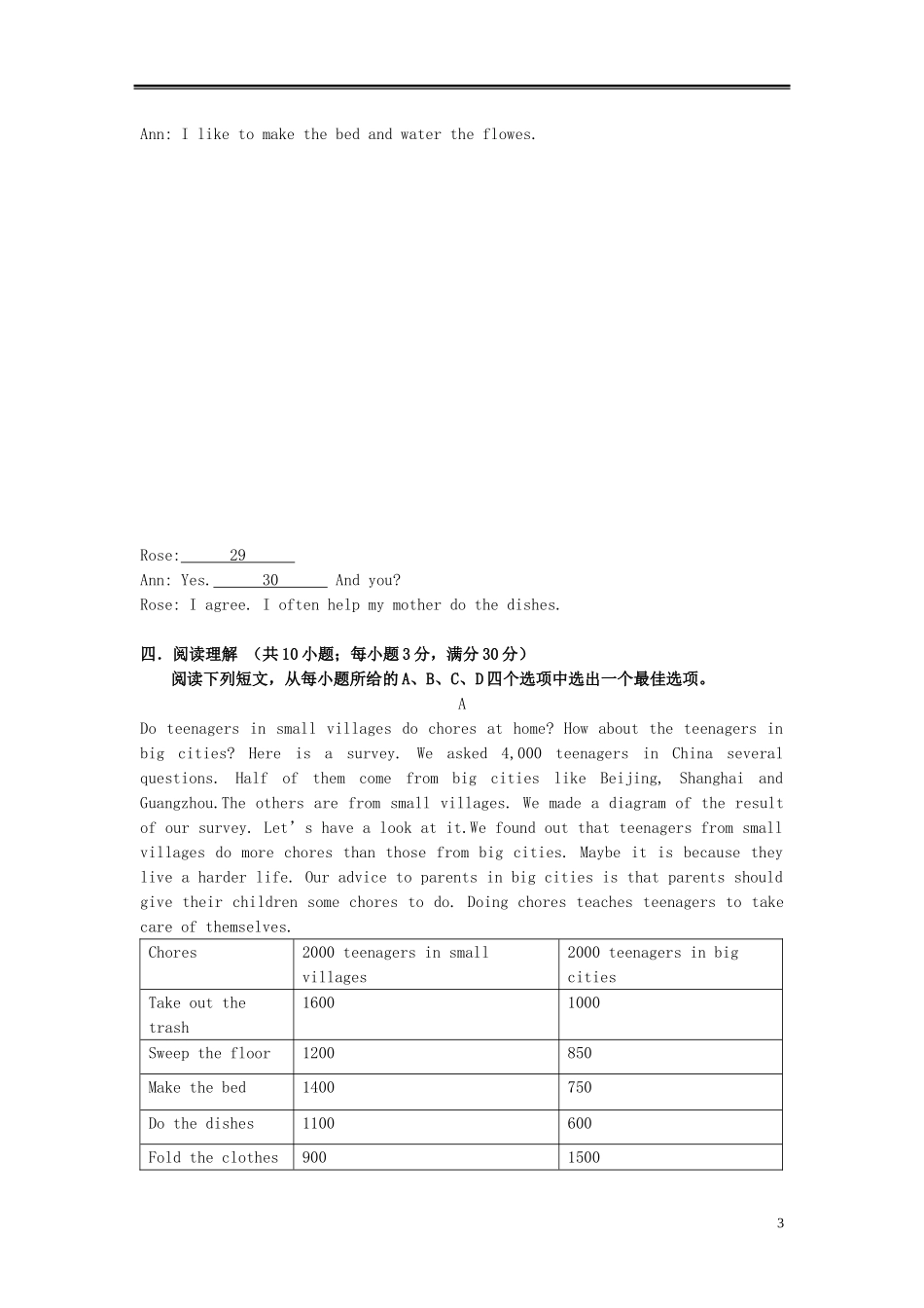 金识源2015秋八年级英语上册Unit1Couldyoupleasecleanyourroom单元综合检测题鲁教版五四制_第3页