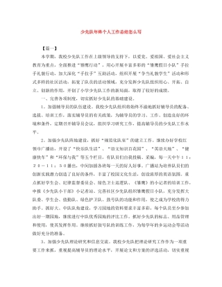 少先队年终个人工作总结怎么写