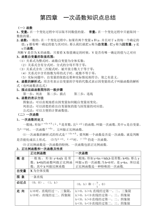 第四章一次函数知识点总结