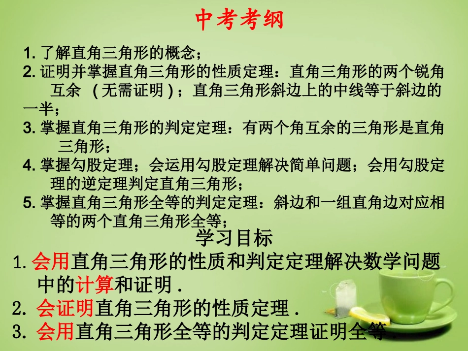 中考数学总复习九下直角三角形课件新版北师大版_第2页