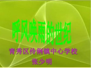 《呼风唤雨的世纪》课件