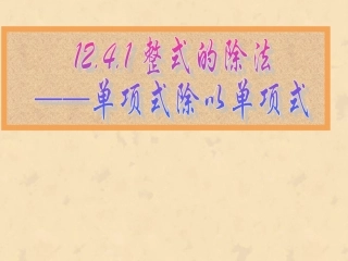 整式的除法单项式除以单项式