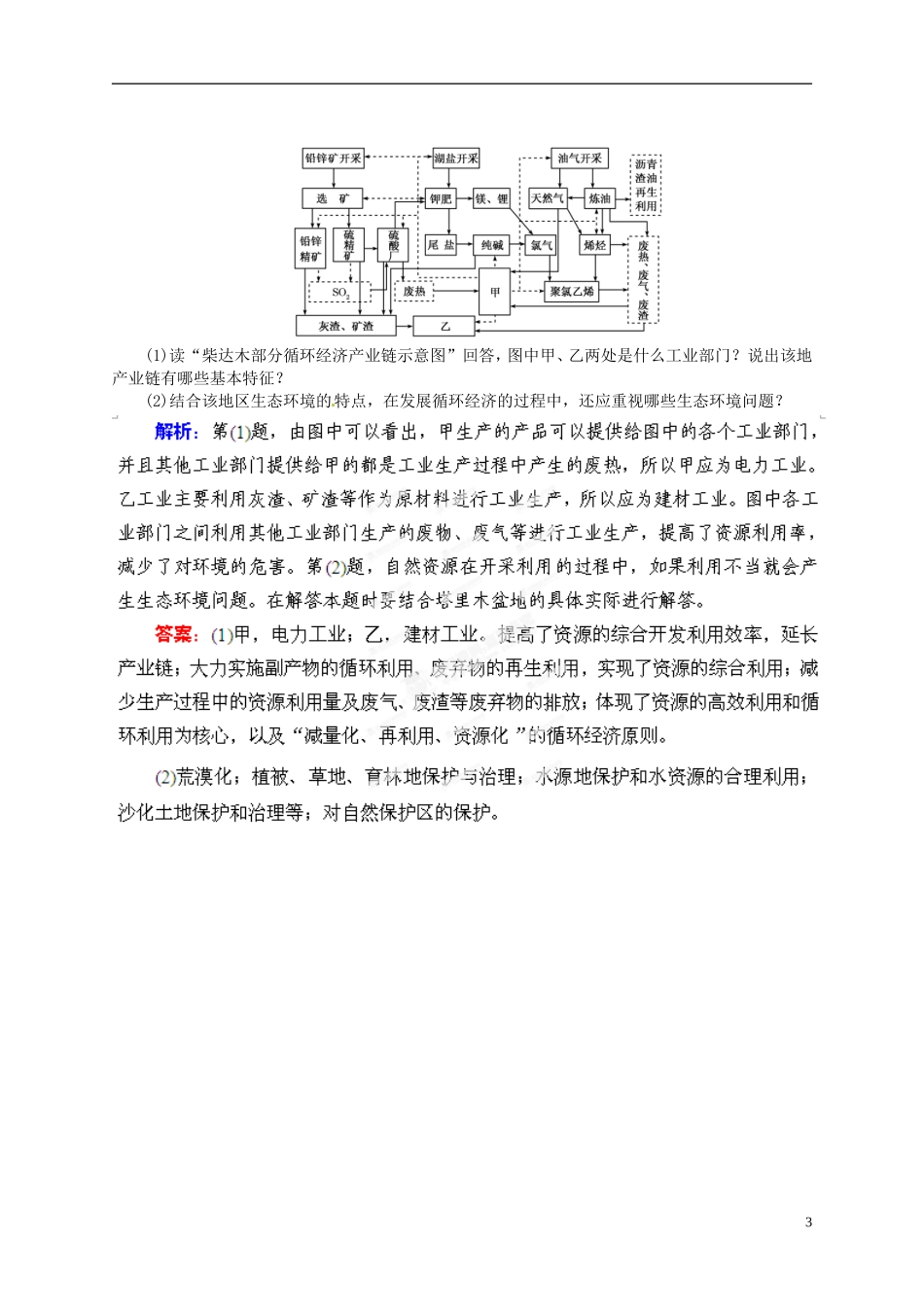 【优化指导】2013高考地理总复习 人文地理 4-2 可持续发展的基本内涵　协调人地关系的主要途径 湘教版_第3页