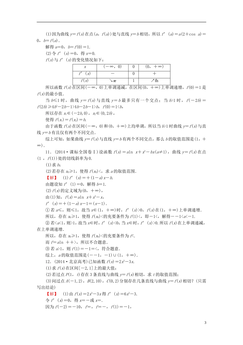 高考总动员2016届高考数学大一轮复习第2章第10节导数的概念及其运算课时提升练文新人教版_第3页