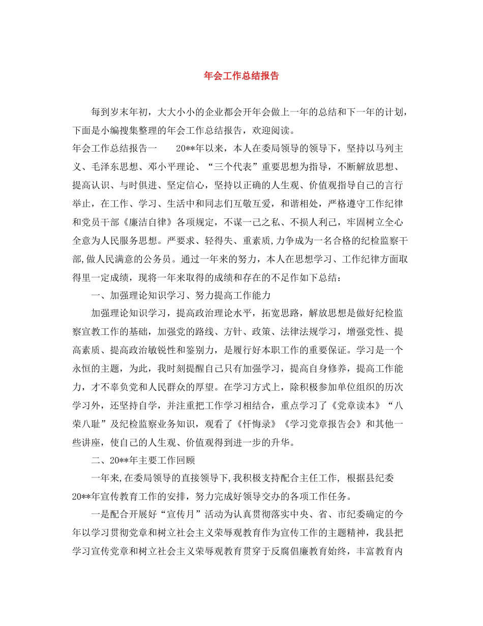 2020年会工作总结报告_第1页