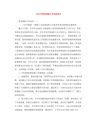 2020年养老保险工作总结范文