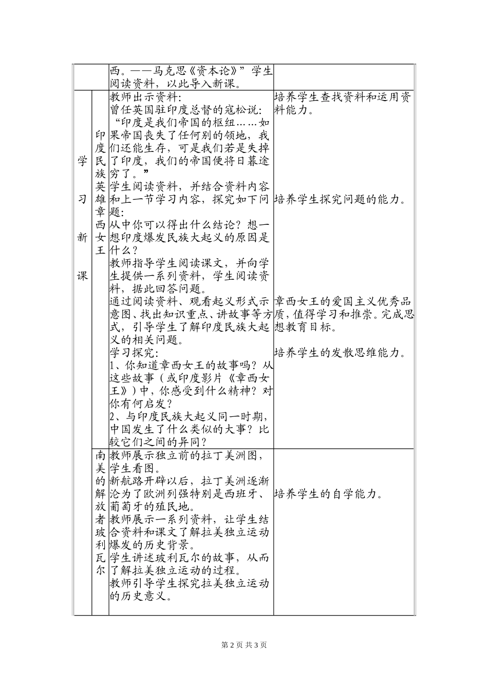 人教版九年级上册第五单元第16课《殖民地人民的抗争》教学设计_第2页