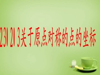 广东省惠东县教育教学研究室九年级数学上册23.2.3关于原点对称的点的坐标课件2新人教版