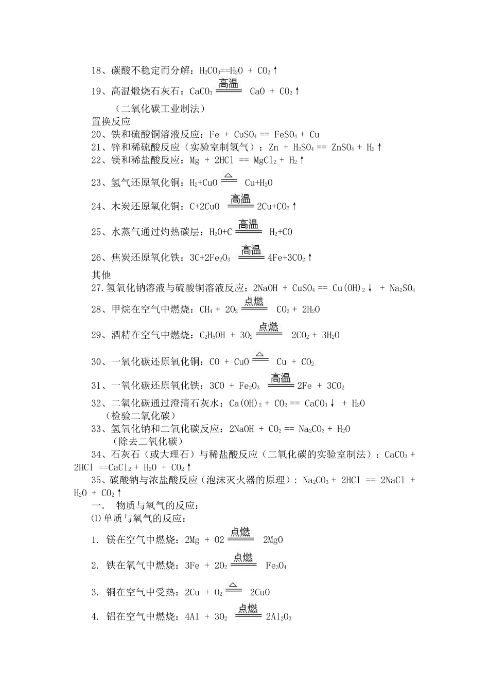 初中化学方程式大全_第2页