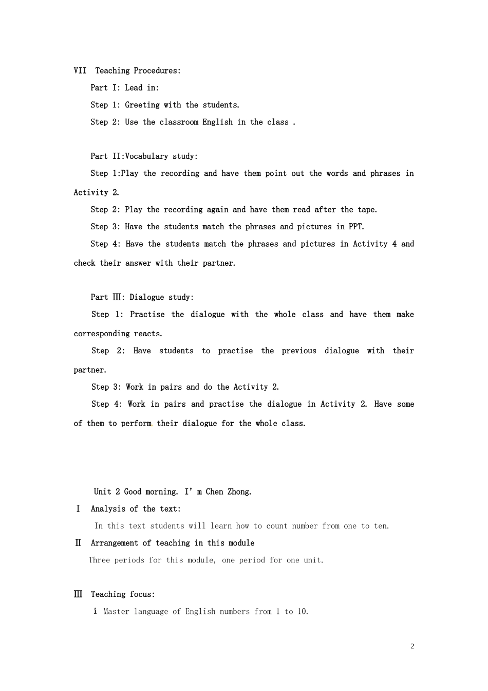 山东省冠县第一中学七年级英语上册StarterModule2MyEnglishlesson教案新版外研版_第2页