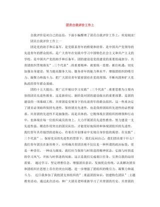 团员自我评价工作上