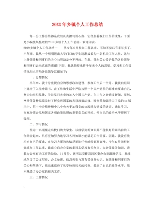 乡镇个人工作总结2