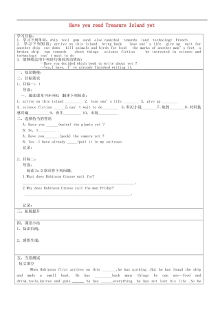 山东省长清区双泉中学八年级英语下册Unit8HaveyoureadTreasureIslandyetSectionA3a_4c导学案无答案新版人教新目标版