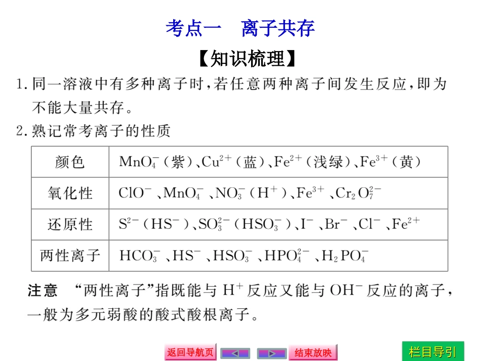 离子共存、离子检验与推断_第3页
