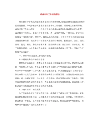 政务半年工作总结报告
