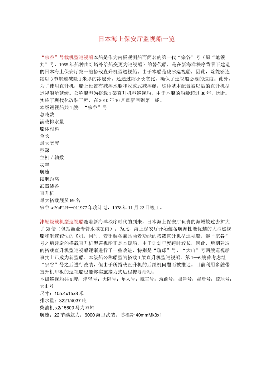日本海上保安厅监视船一览._第1页