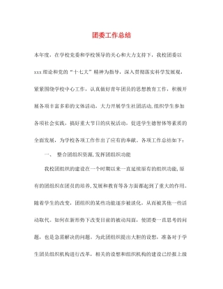 团委工作总结3