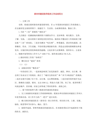 新农村建设指导组的工作总结范文