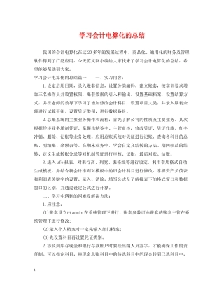 学习会计电算化的总结
