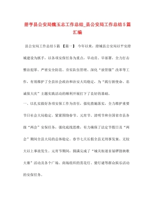 委托书册亨县公安局魏玉志工作总结_县公安局工作总结5篇汇编