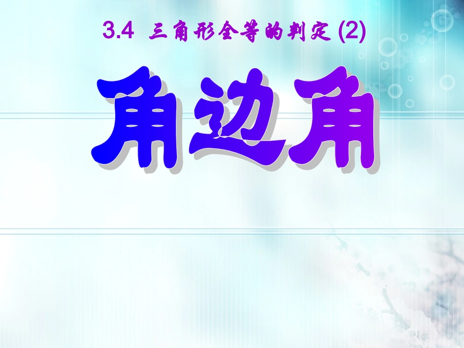 全等三角形的判定ASA (2)_第1页