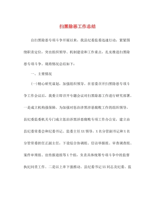 扫黑除恶工作总结