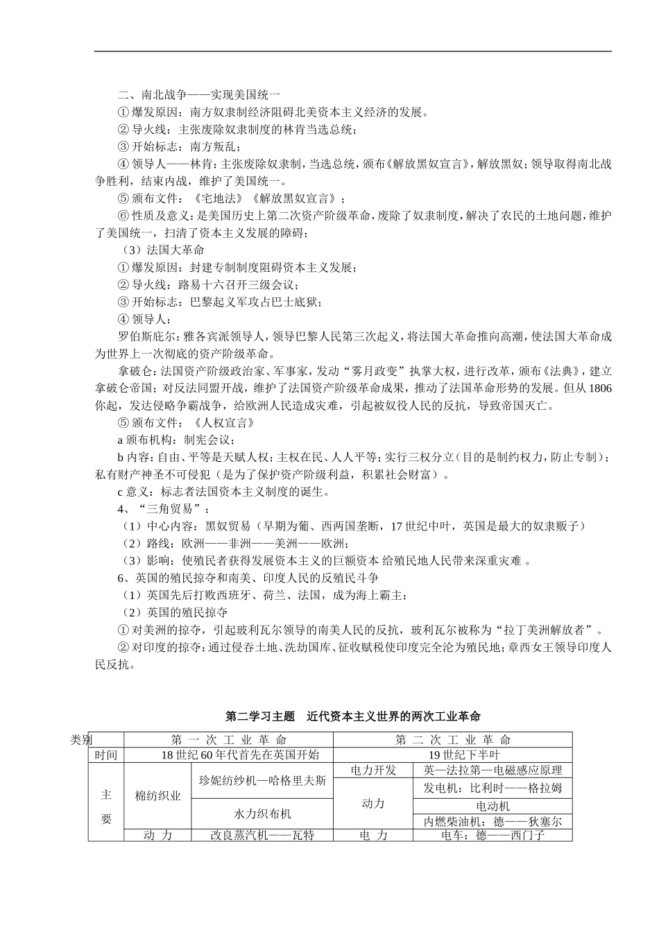 世界历史复习提纲《世界近代史》_第2页