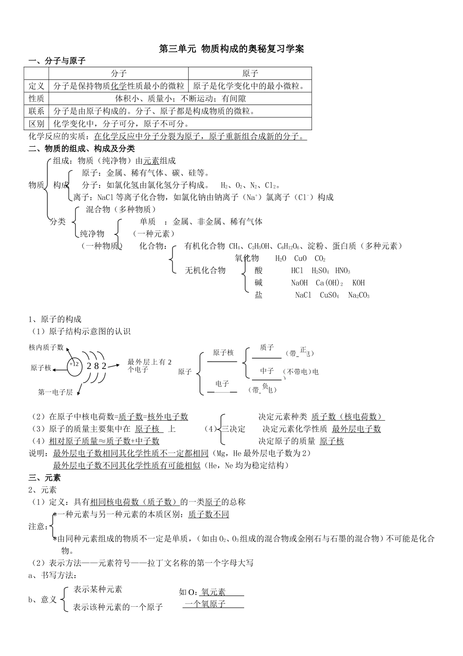第3单元物质构成的奥妙_第1页