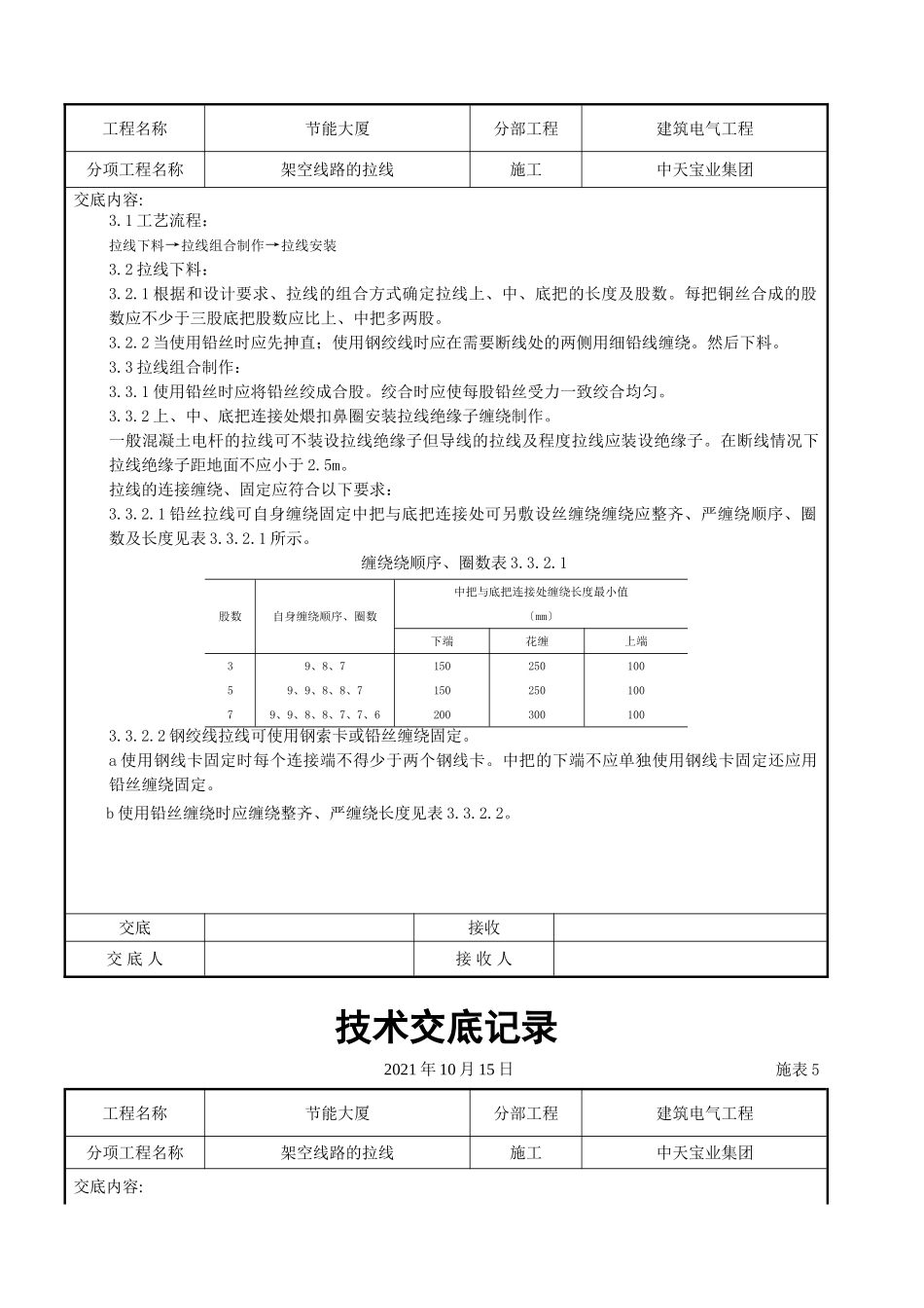 架空线路的拉线施工交底记录_第3页