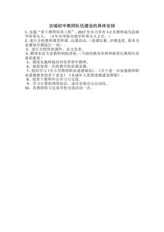 教师队伍建设举措