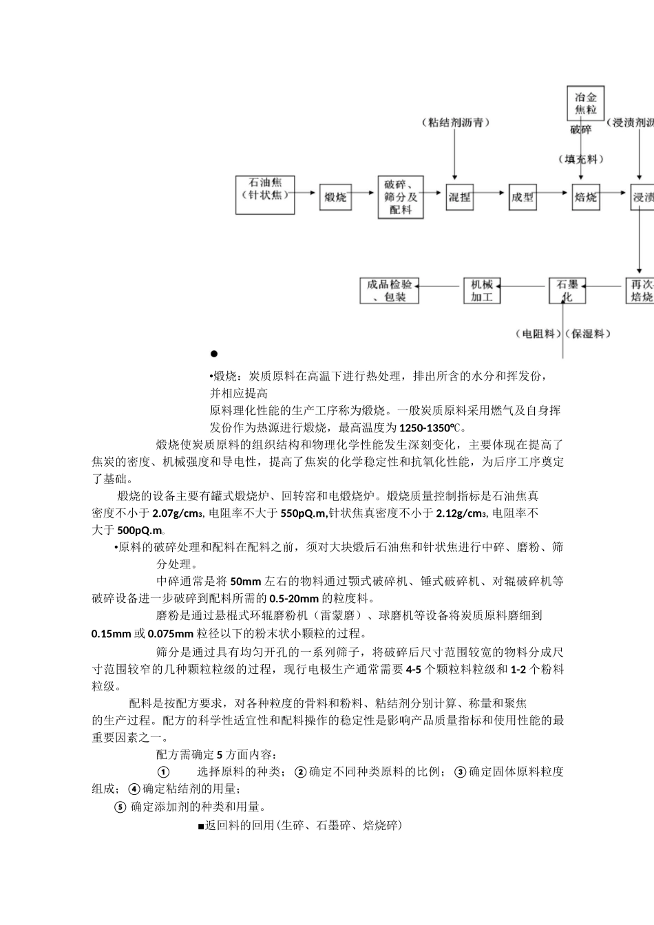 石墨电极的生产工艺流程和质量指标的及消耗原理_第2页