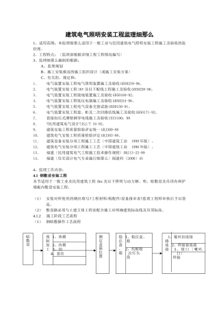 建筑电气照明安装工程监理细则
