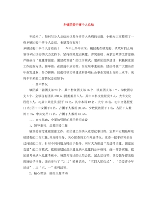 乡镇团委干事个人总结