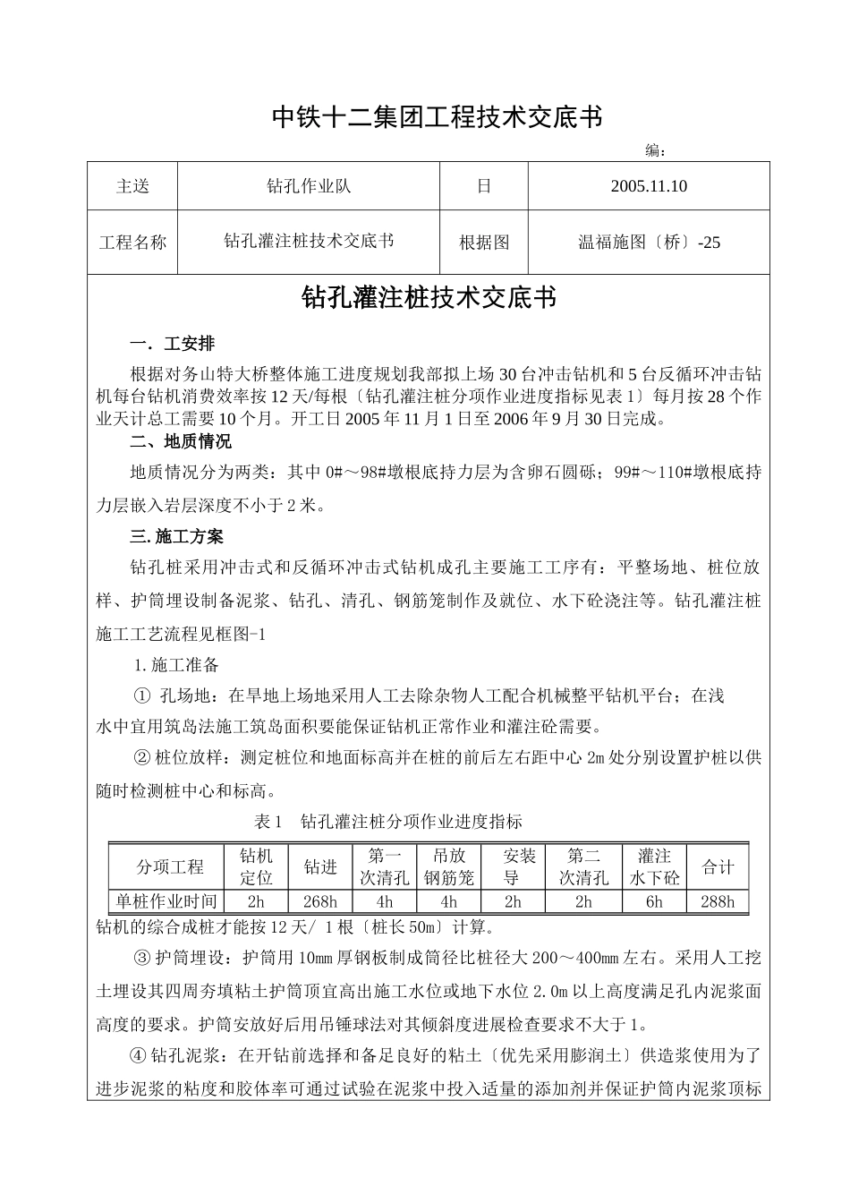 钻孔灌注桩技术交底书fff_第1页