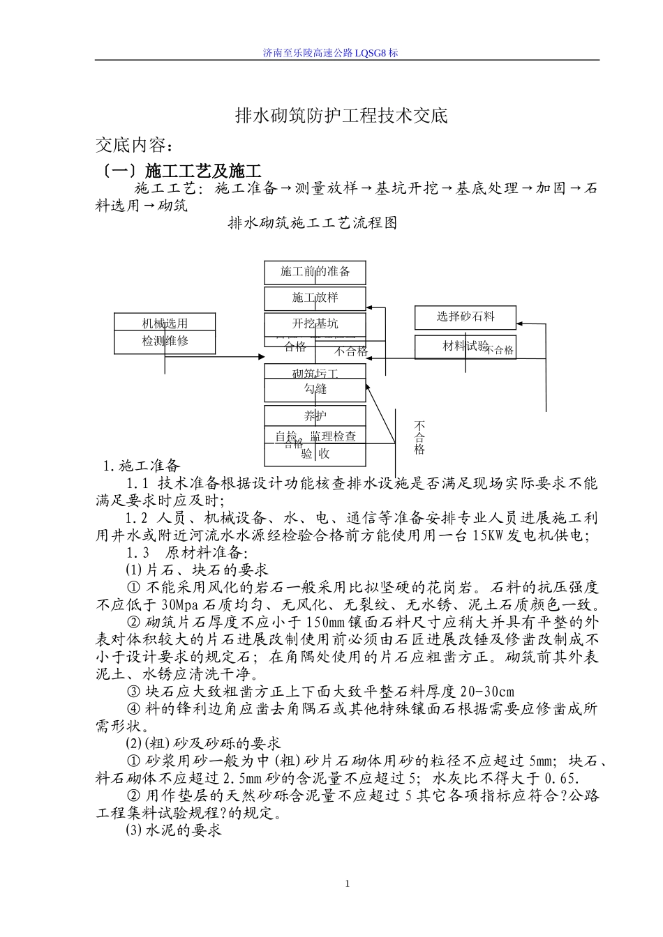 济南至乐陵高速公路排水砌筑防护工程技术交底_第3页