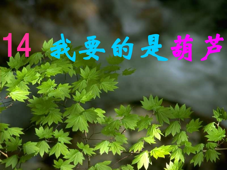 人教版语文二上14《我要的是葫芦》课件(4)_第1页