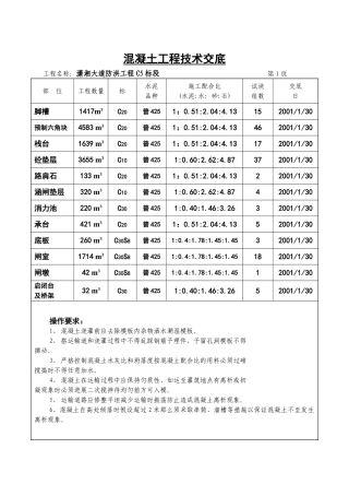 混凝土工程技术交底9