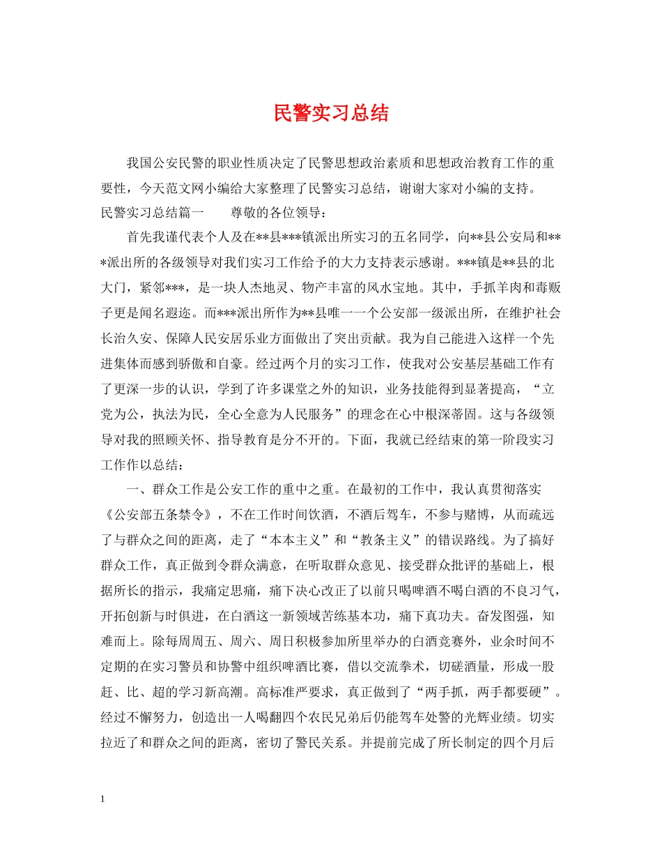 民警实习总结_第1页