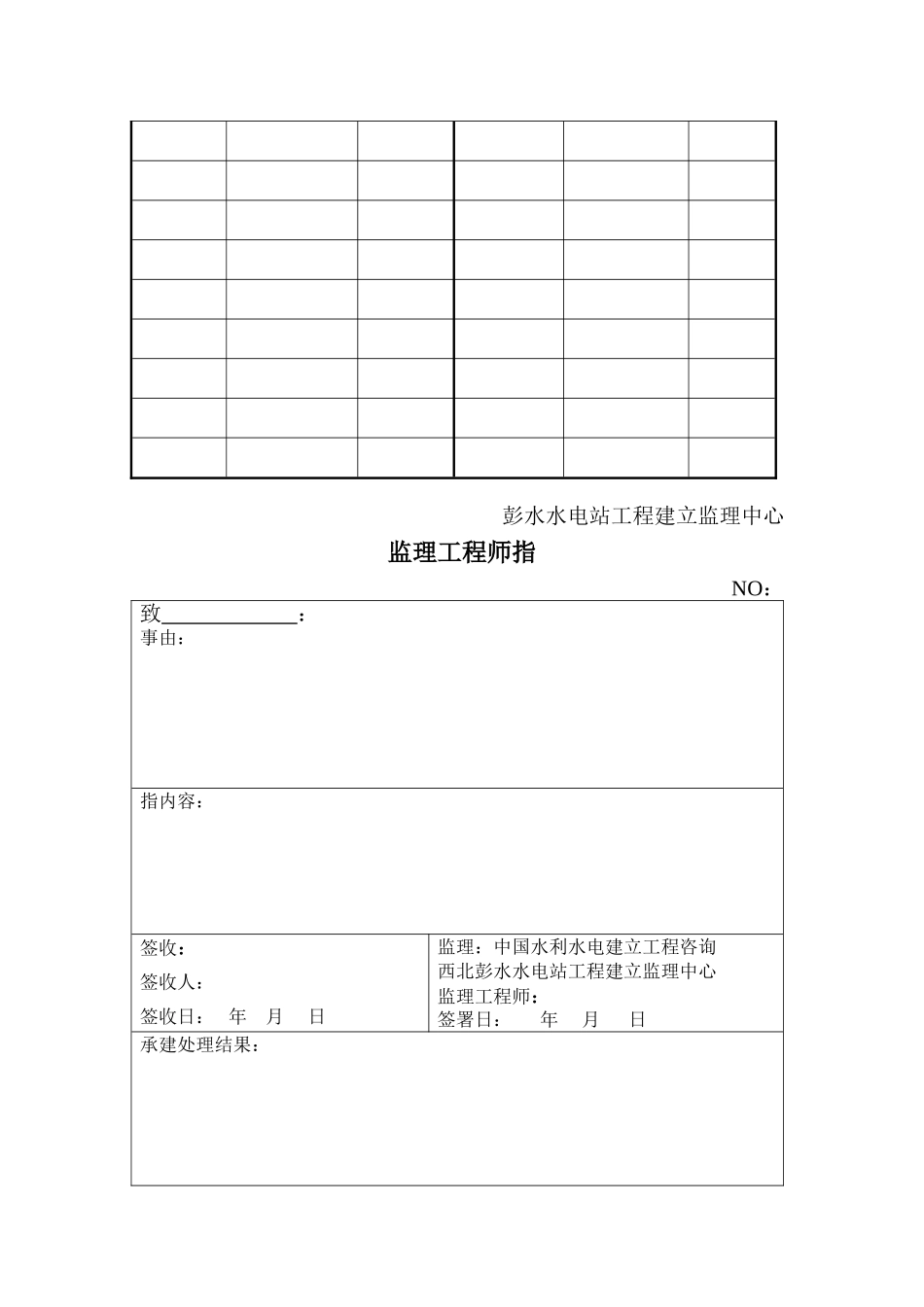 乌江彭水水电站分部工程监理用表_第3页