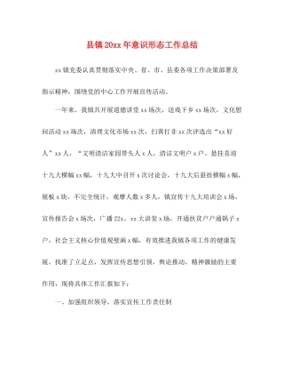 县镇意识形态工作总结