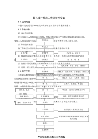 钻孔灌注桩施工作业技术交底