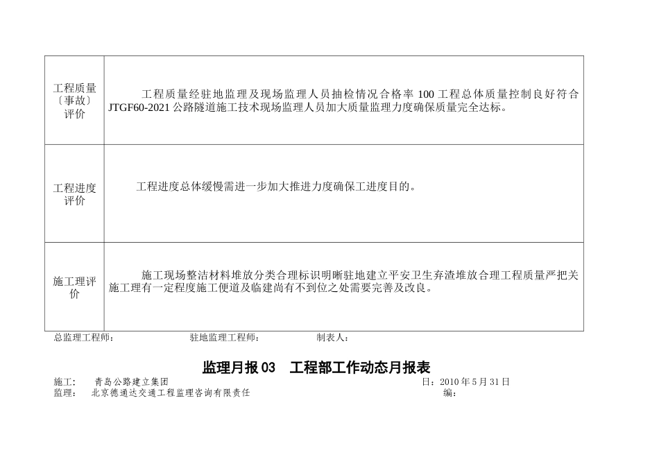 路基、桥涵及隧道工程监理月报_第3页