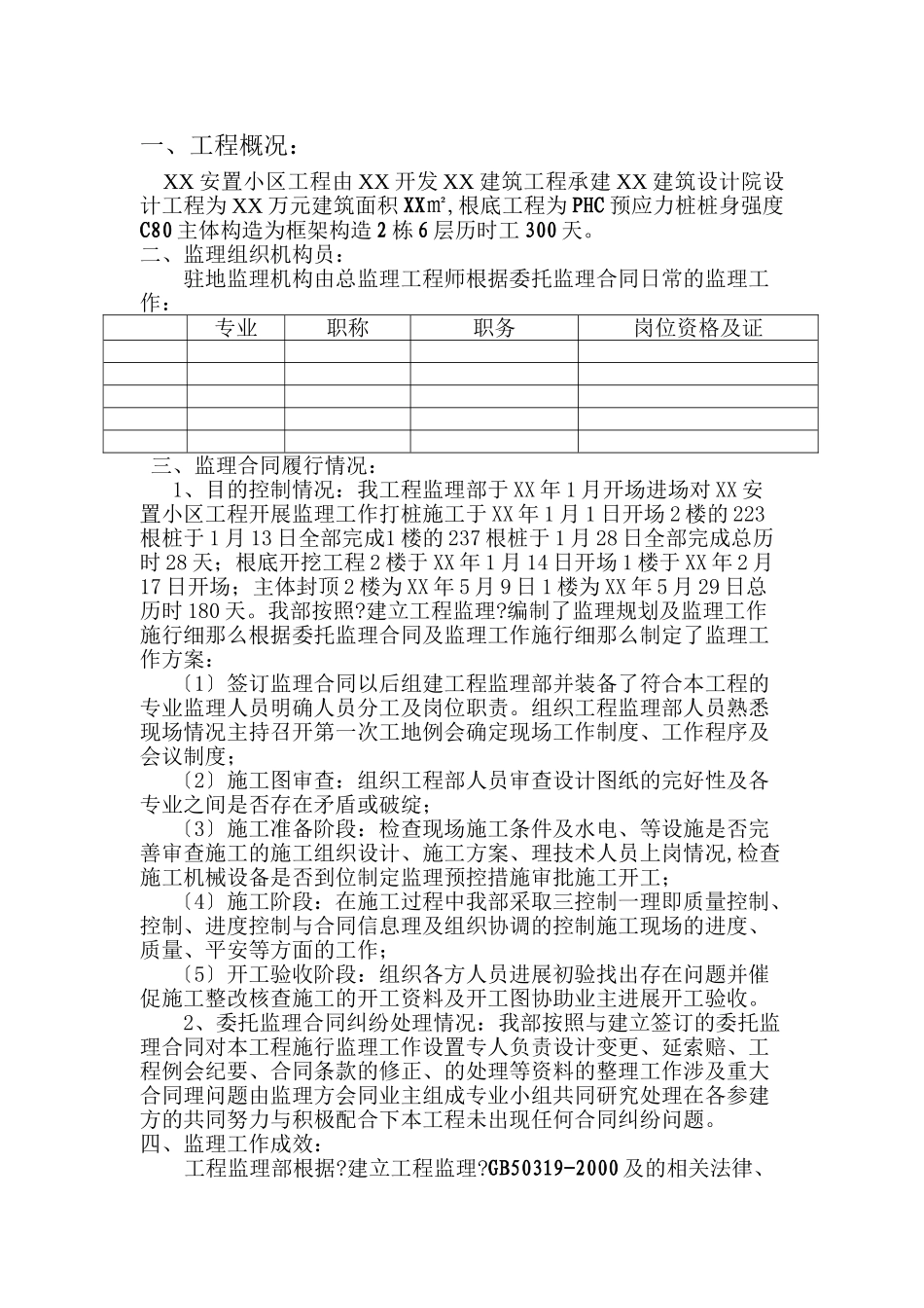 安置小区工程监理工作总结_第2页
