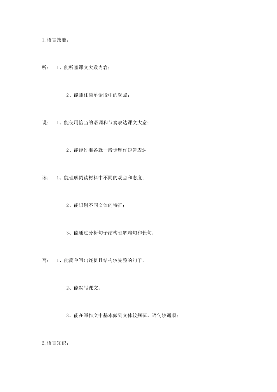 九年级英语学课计划张如芬2011_第2页