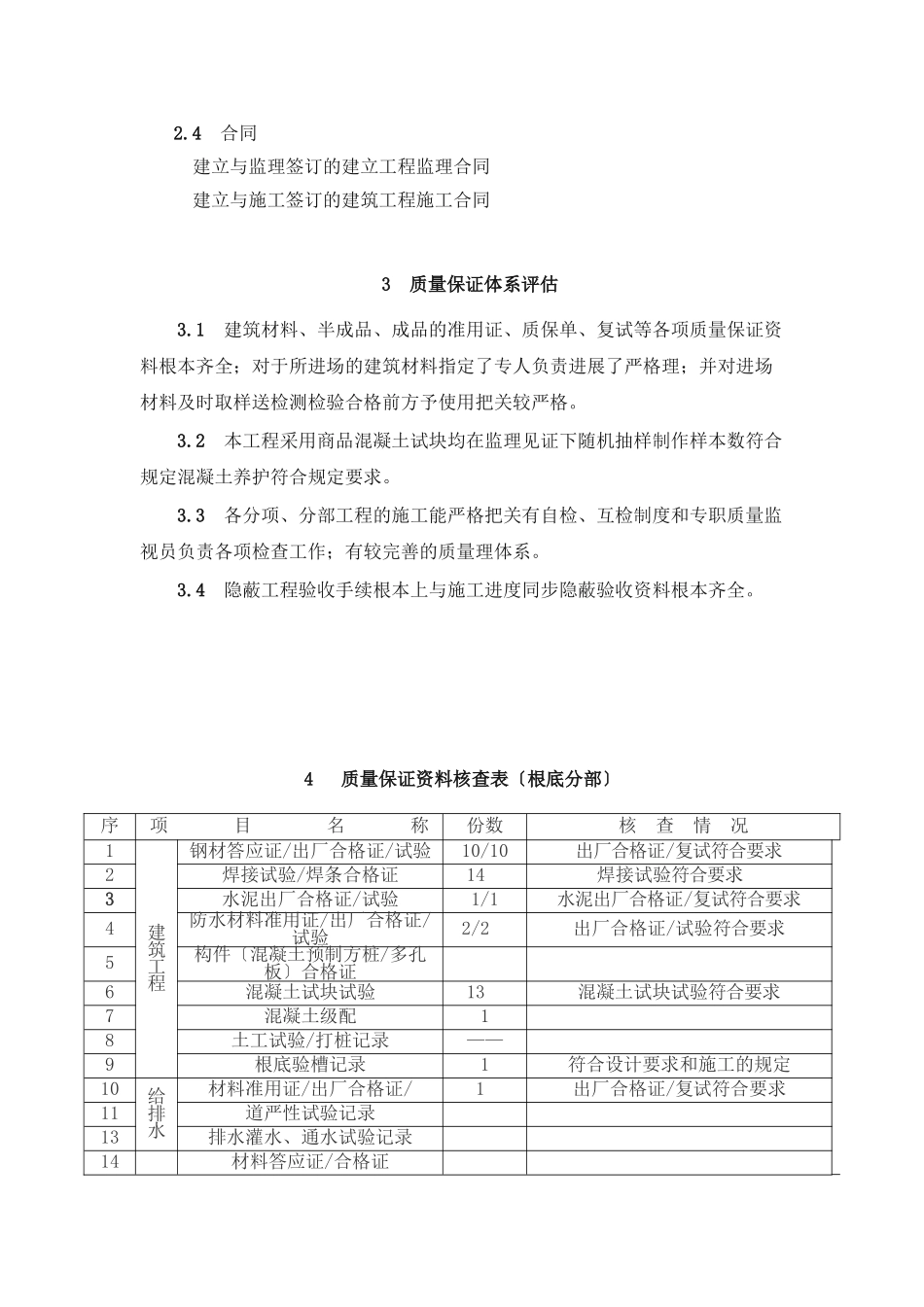 地基与基础工程监理质量评估报告_第3页
