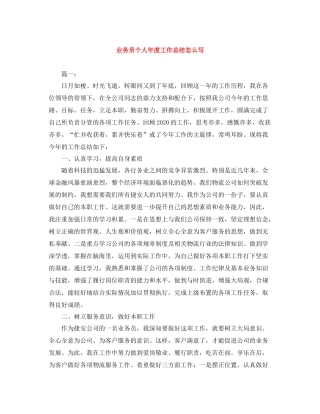 业务员个人年度工作总结怎么写