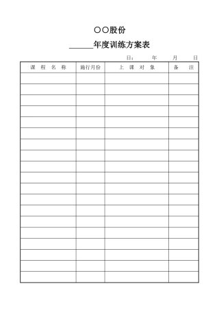 员工培训表格