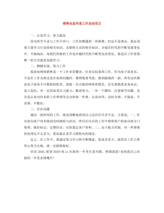 销售总监年度工作总结范文 