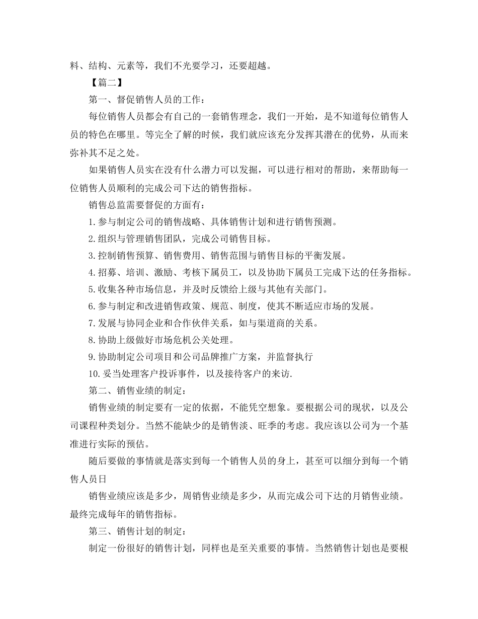 销售总监工作计划模板【三篇】 _第2页